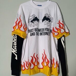 Market Flamed Thermal‎ Layer Graphic T-Shirt Size XL Streetwear